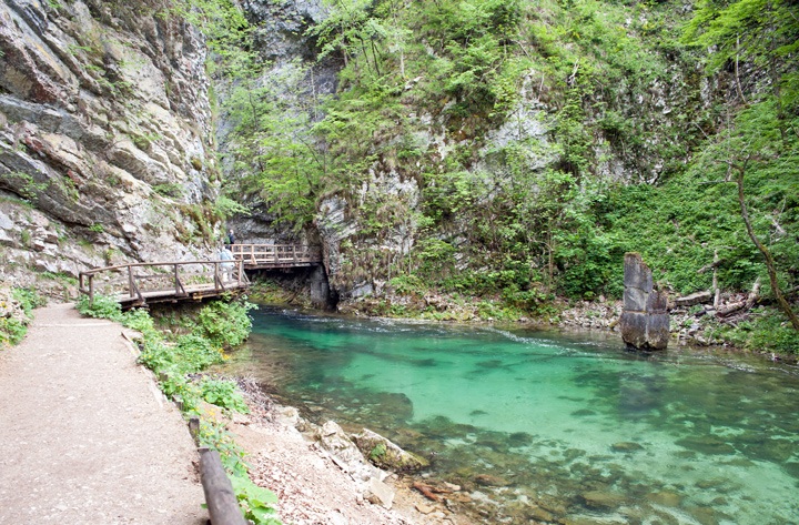Walking through Vintgar Gorge