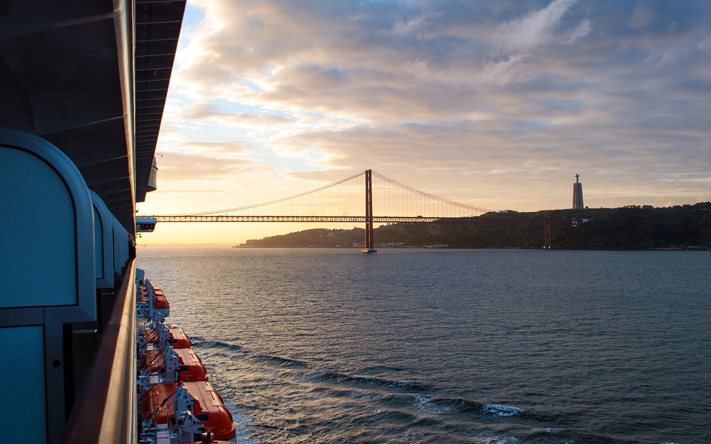 Sunrise in Lisbon froma P&O Canary Islands cruise