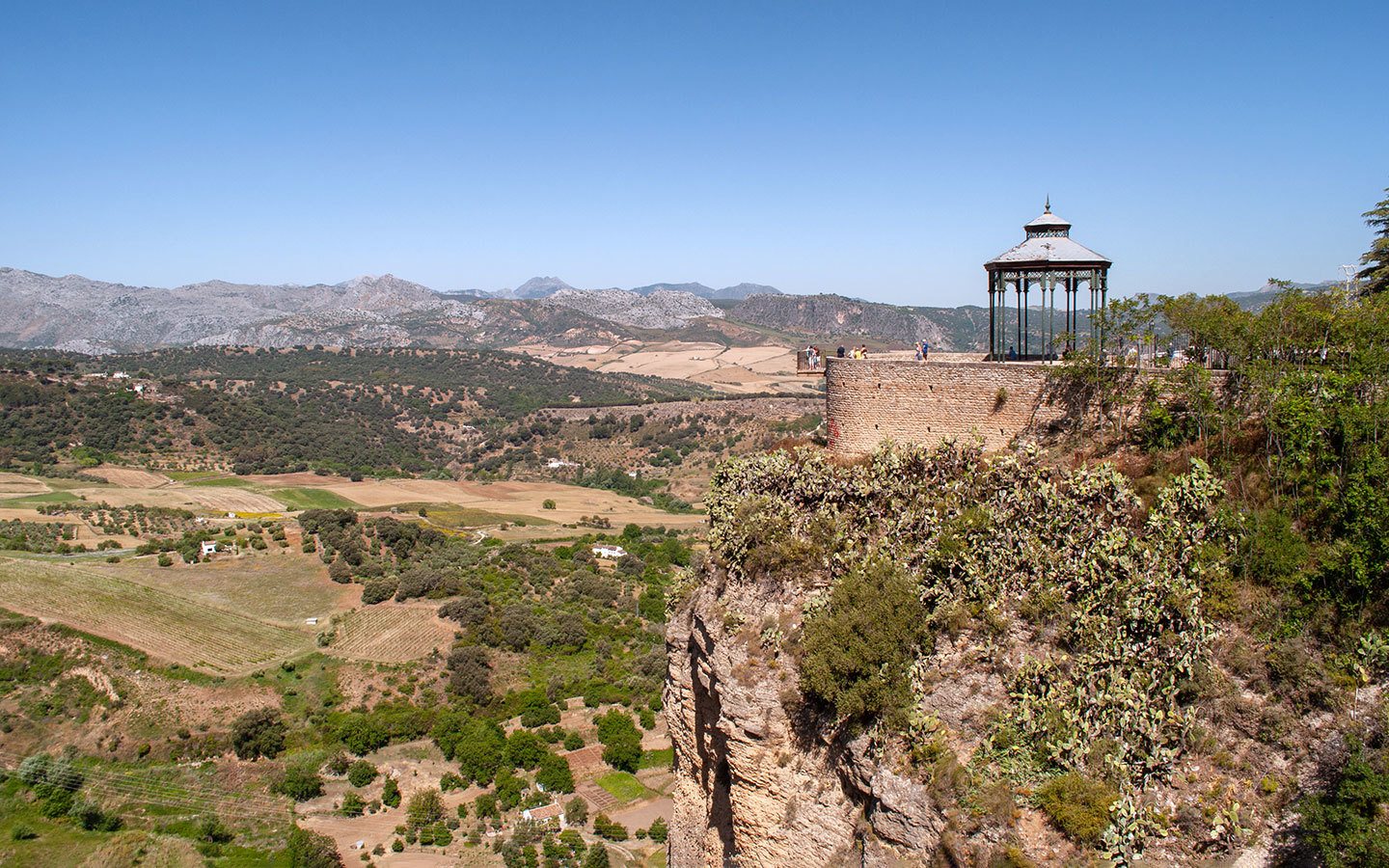Views of the Alameda del Tajo gardens in Ronda, Andalucia