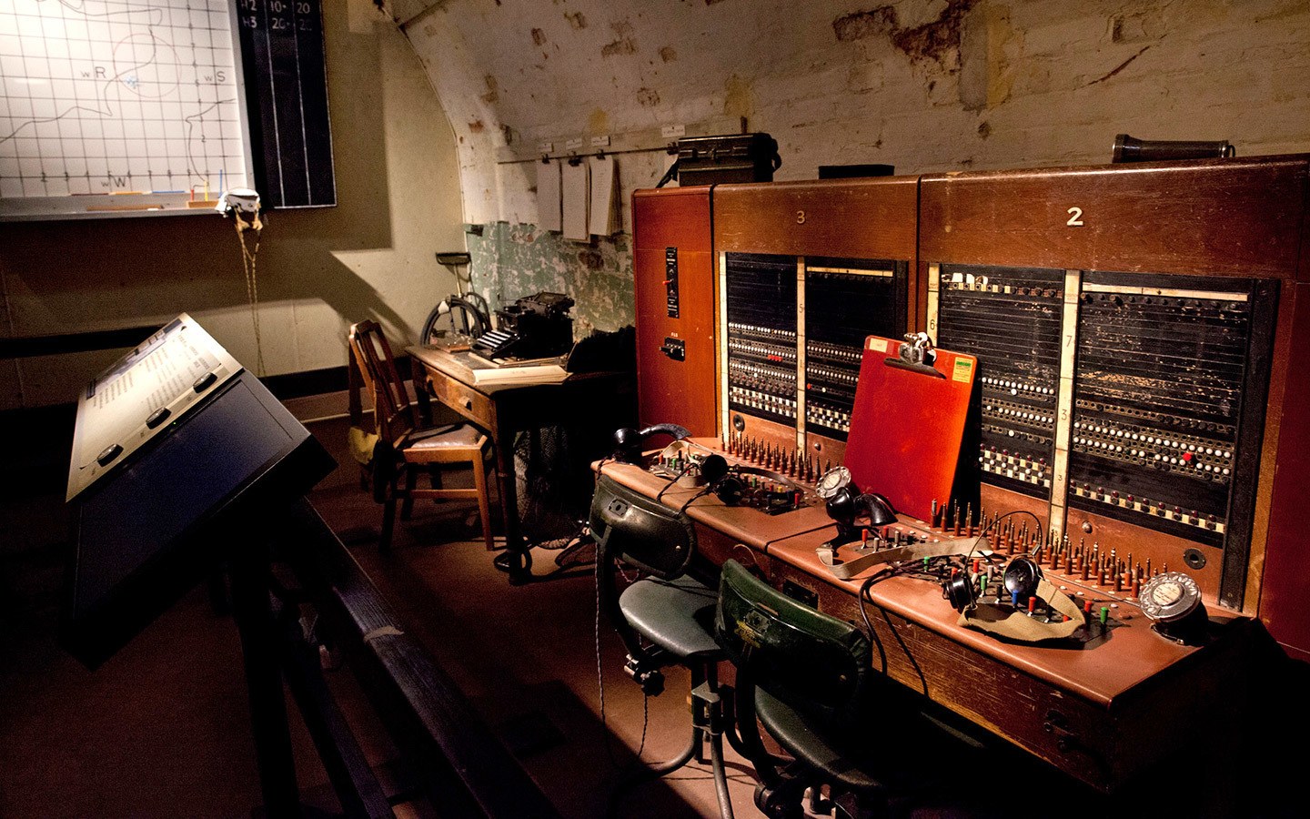 Underground operations room in Dover Castle wartime tunnels