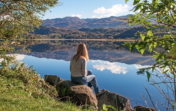 Llyn Dinas lake in Snowdonia