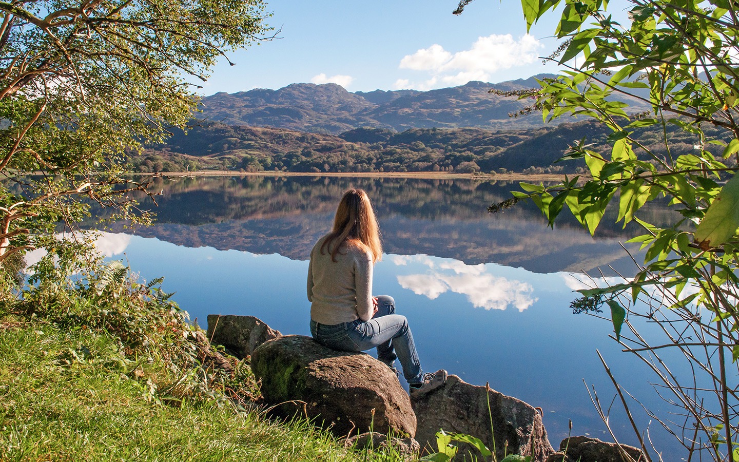 On the banks of Llyn Dinas lake in Snowdonia
