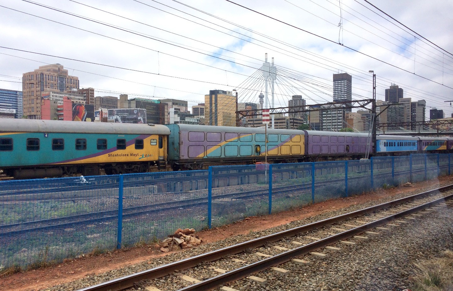 Arriving into Johannesburg on the Premier Classe train