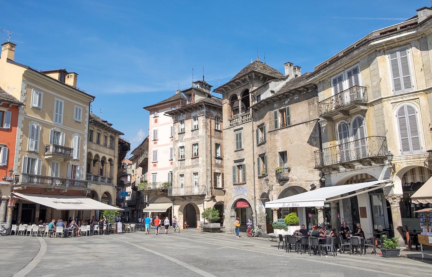 Central square in Domodossola, Italy