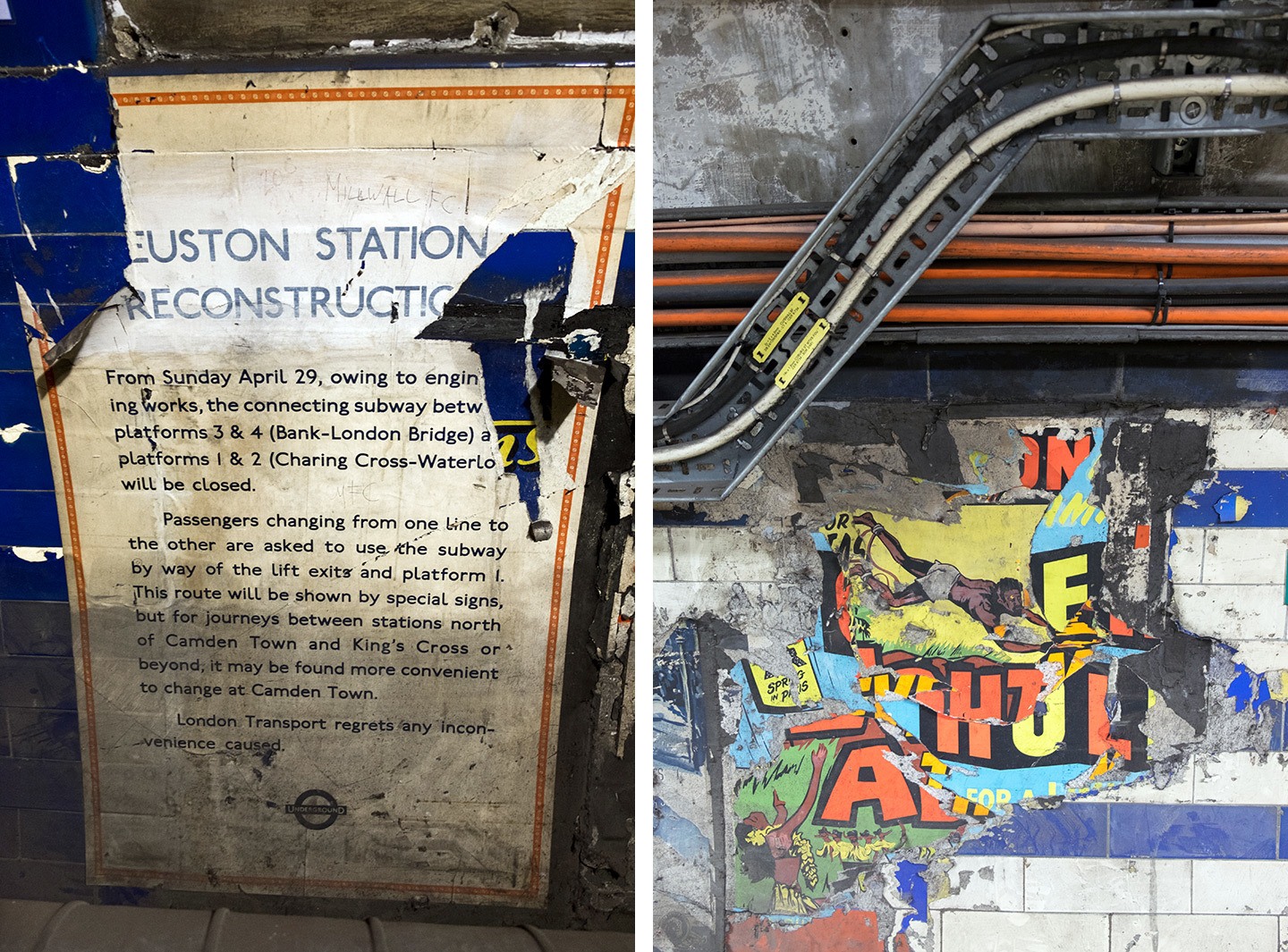 Vintage posters in Euston’s secret tunnels
