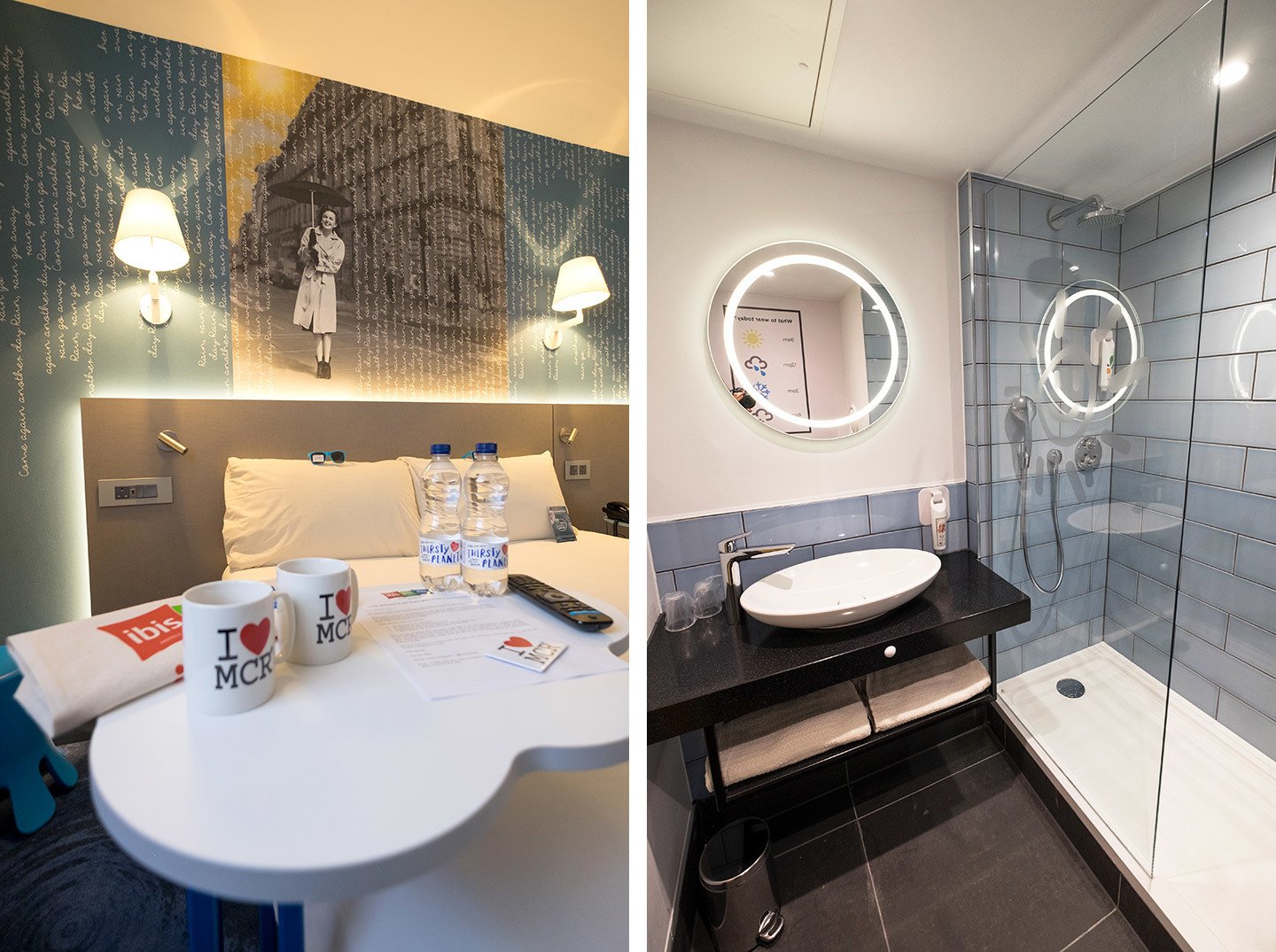 Bedroom at the Ibis Styles Manchester Portland