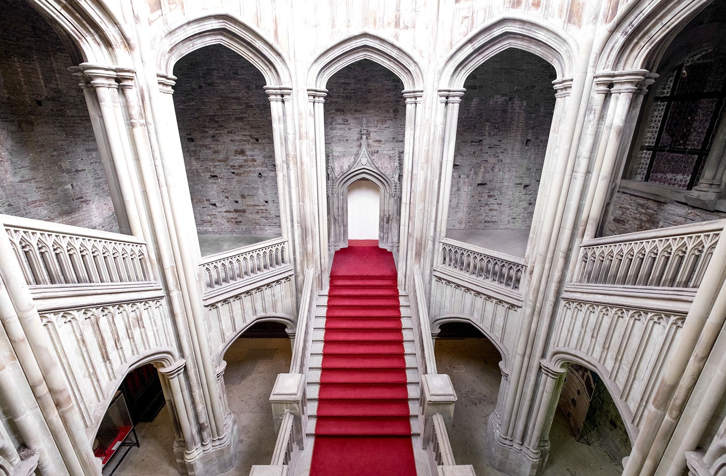 Margam Castle staircase, South Wales filming location for Doctor Who