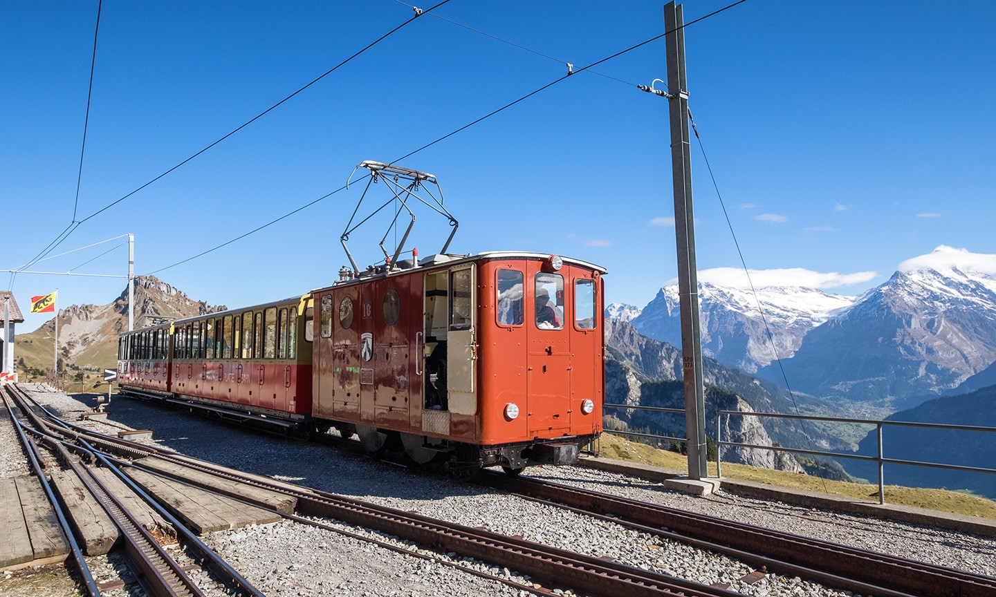 Train at Schynige Platte, Jungfrau, Switzerland