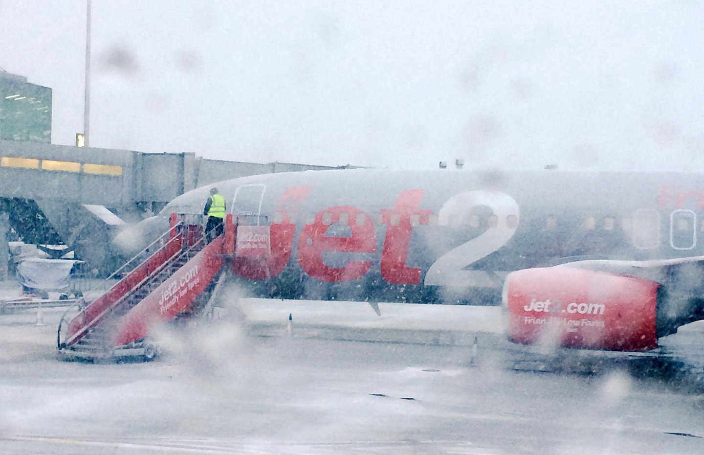 Jet2 plane in snow