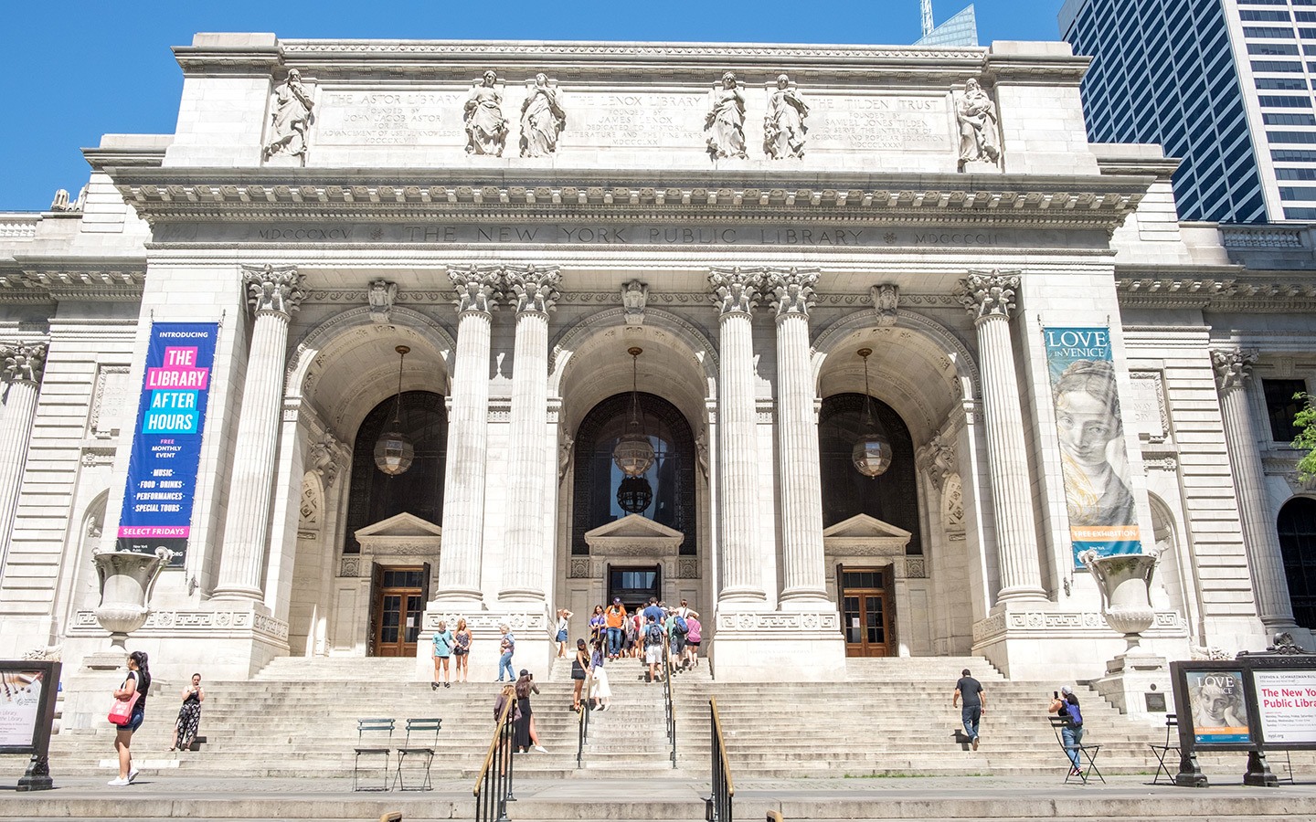 The exterior of the New York Public Library