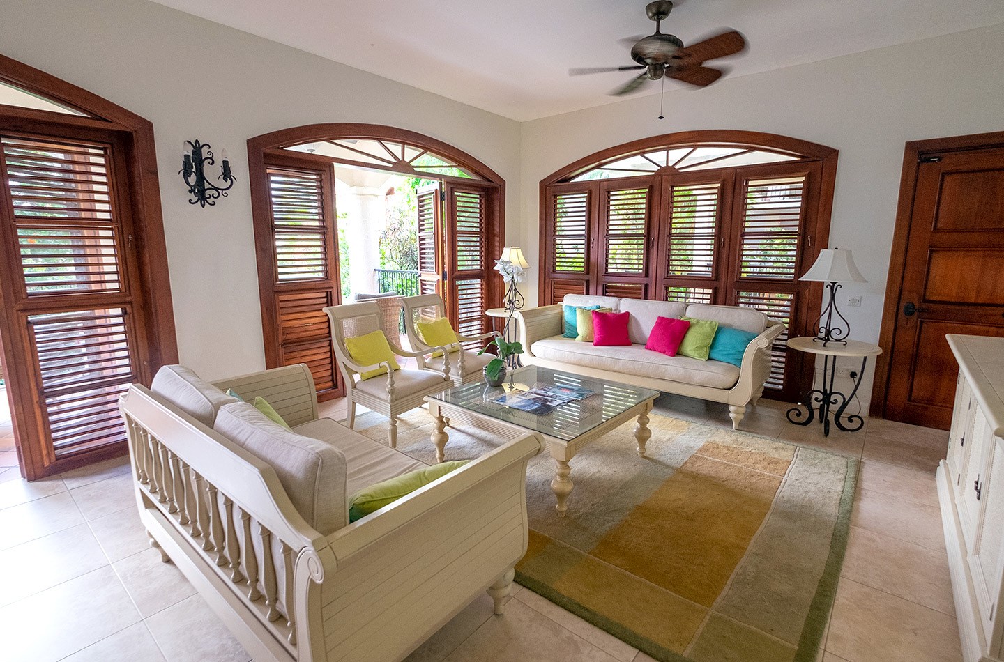 Lounge in villa at Cap Maison, Saint Lucia