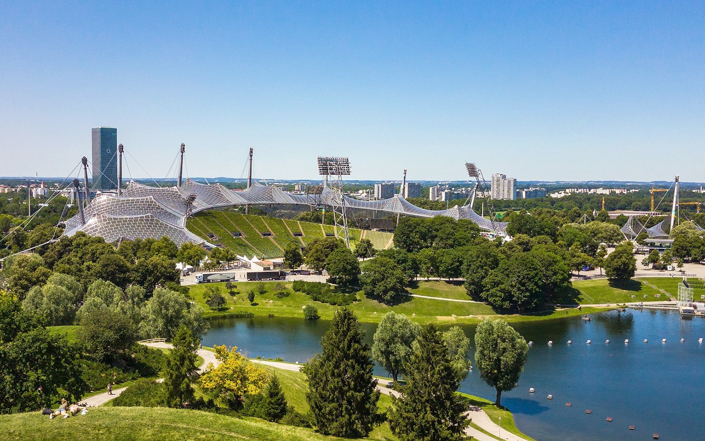Munich Olympiapark, built for the 1972 summer Olympic Games