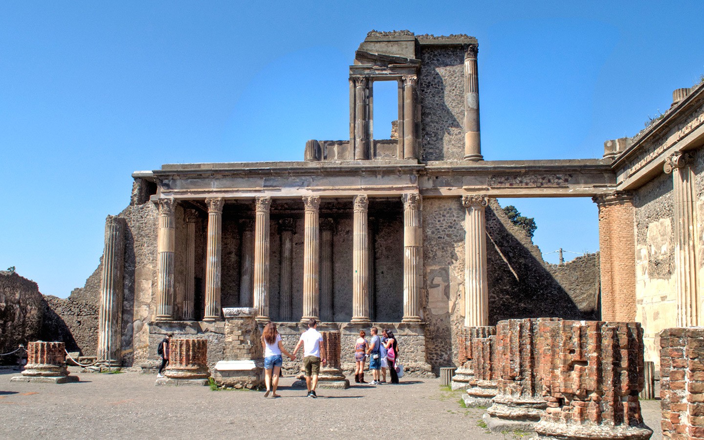 a cidade romana enterrada em Pompeia, Itália 