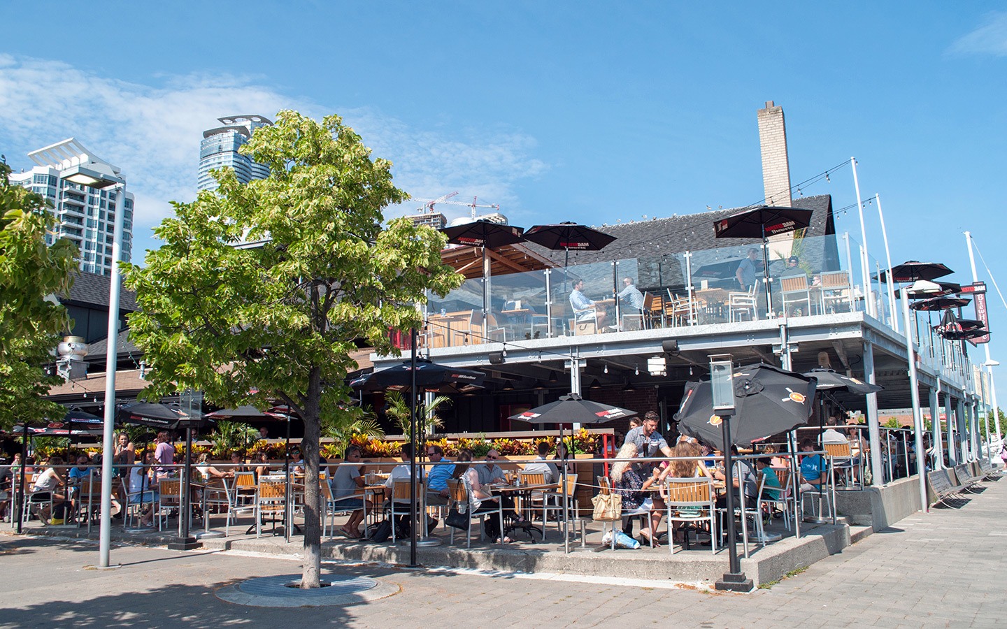 Patio at the Amsterdam Brewhouse restaurant and brewery