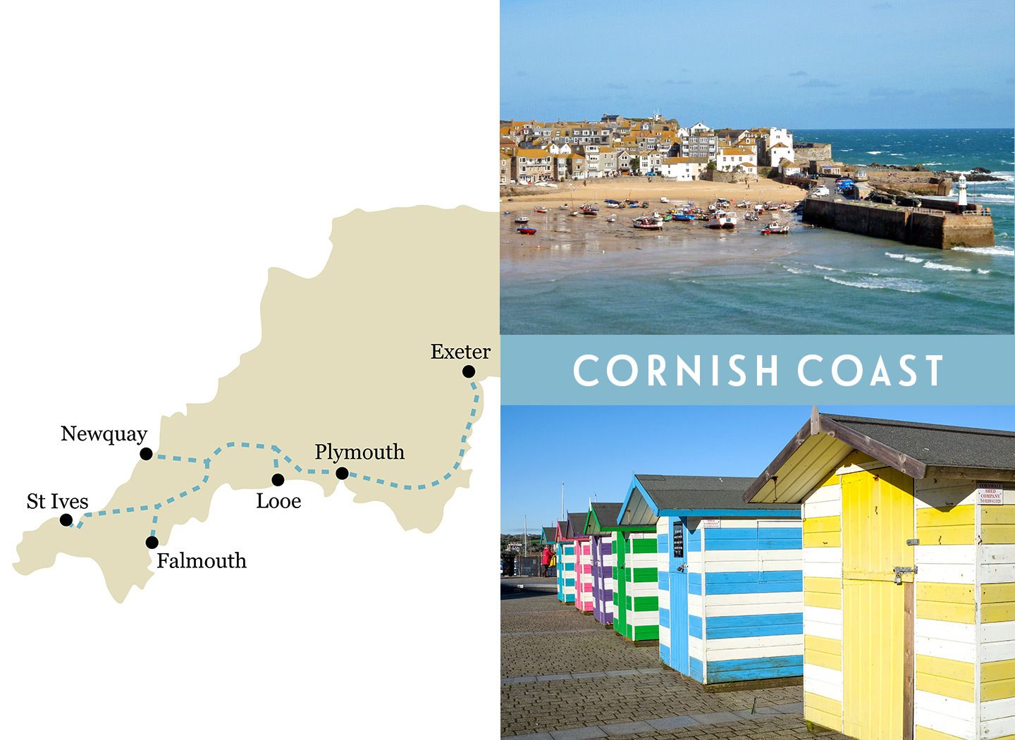 Devon and Cornwall one-week rail trip route