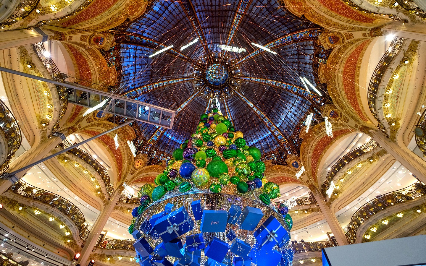 Christmas decorations at Galeries Lafayette, Paris