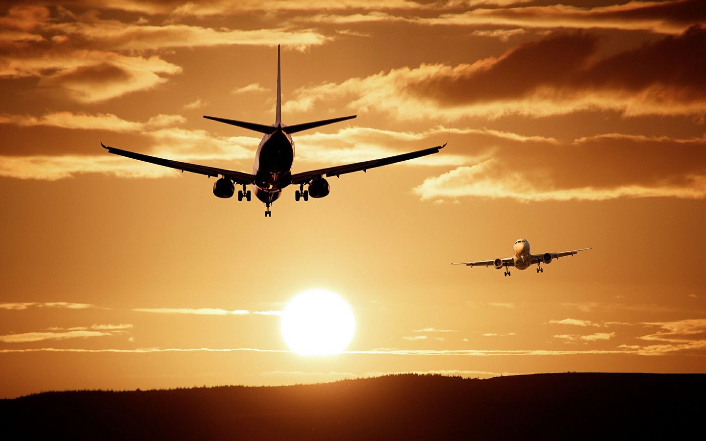 Flying into the sunset