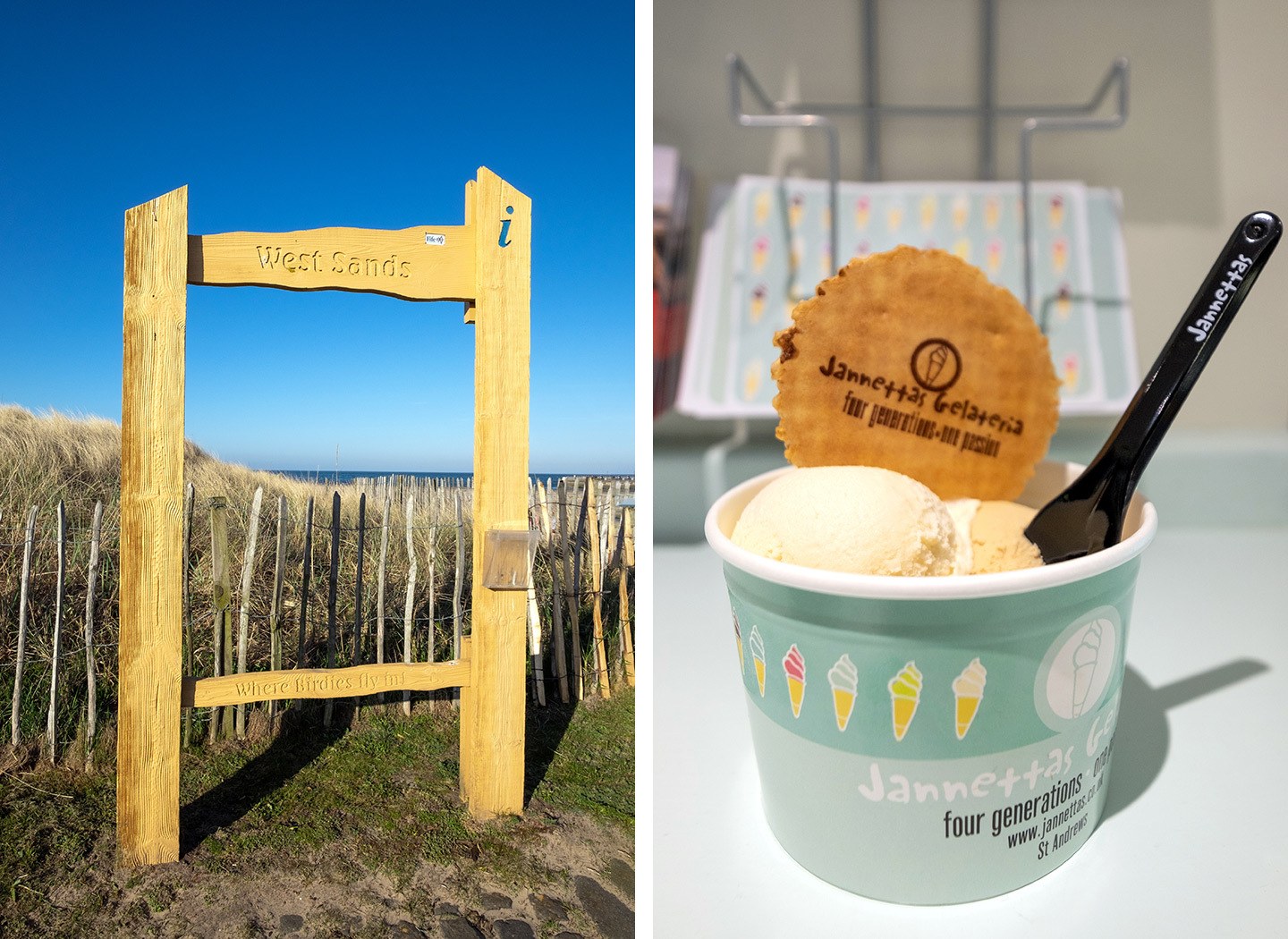 West Sands and Janettas Gelateria, St Andrews