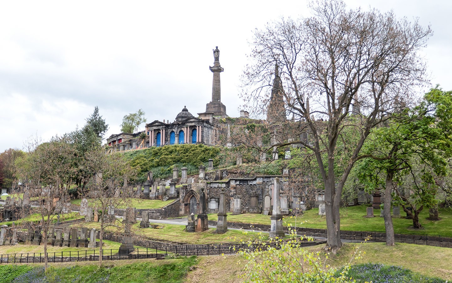 Glasgow's Victorian Necropolis on a hillside