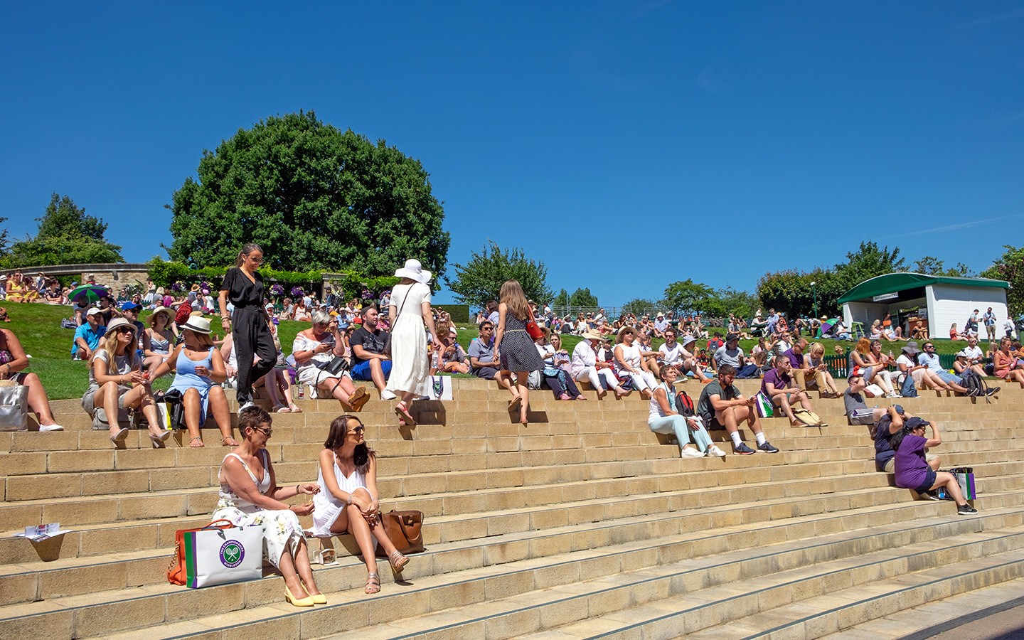 Spectators at Henman Hill/Murray Mound at Wimbledon