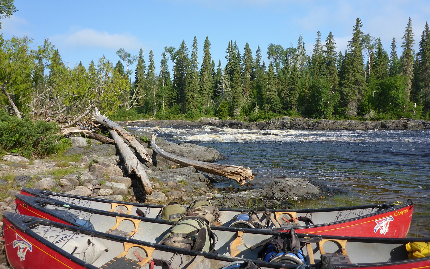 Canoes at Missinaibi Provincial Park