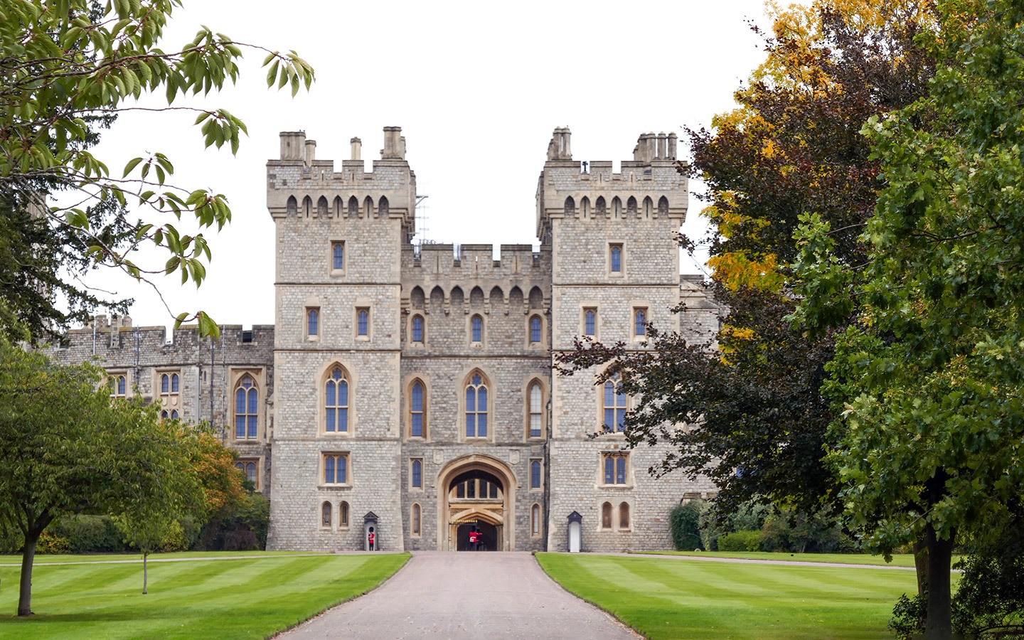 Windsor Castle from the George IV Gate in Windsor Great park