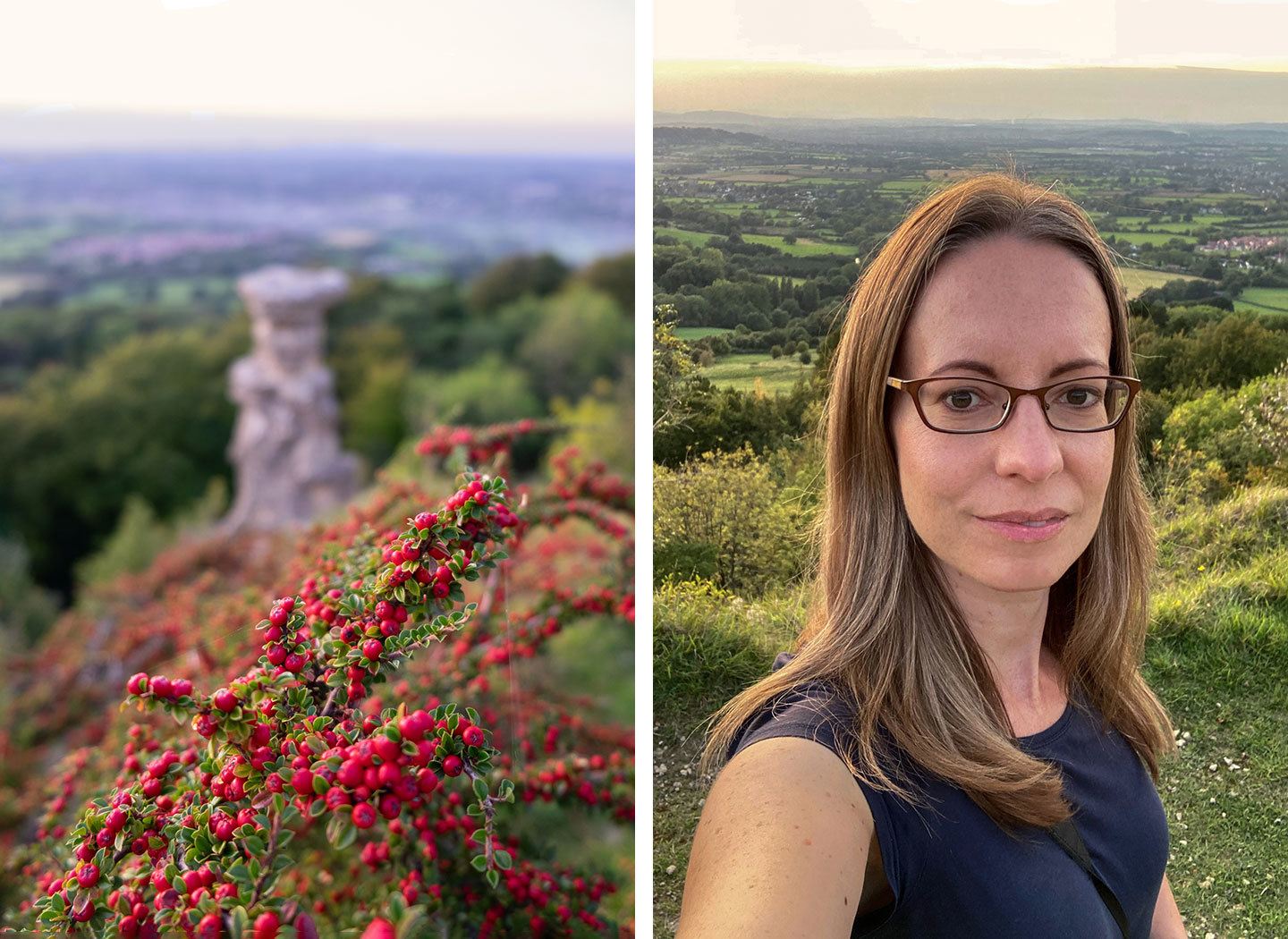 Autumn sunset walks on Leckhampton Hill near Cheltenham