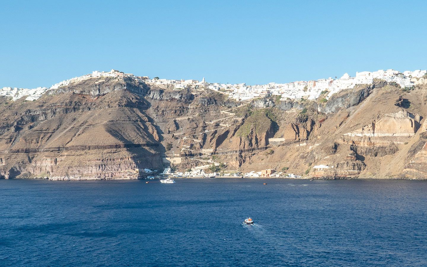 Fira Santorini as seen from the water